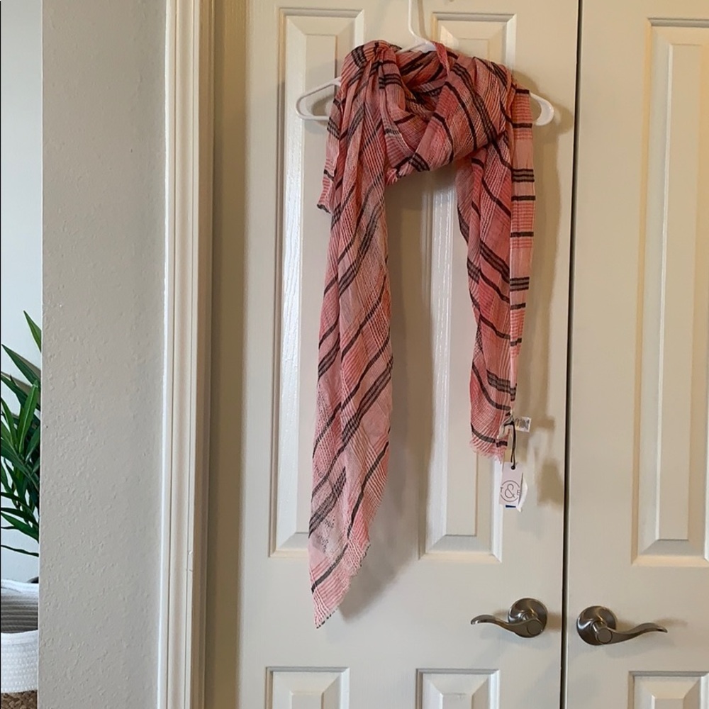 Treasure and bound pink plaid scarf
